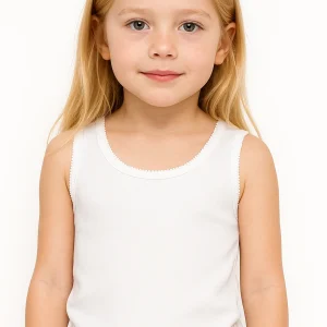 Canotta Bimba Spalla Larga 100%Cotone