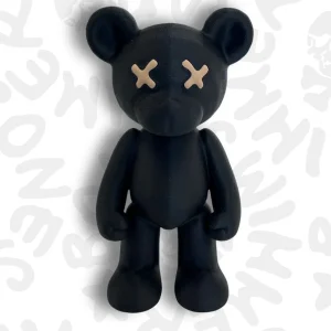 Art toy Teddy Psycho - Nero + Beige
