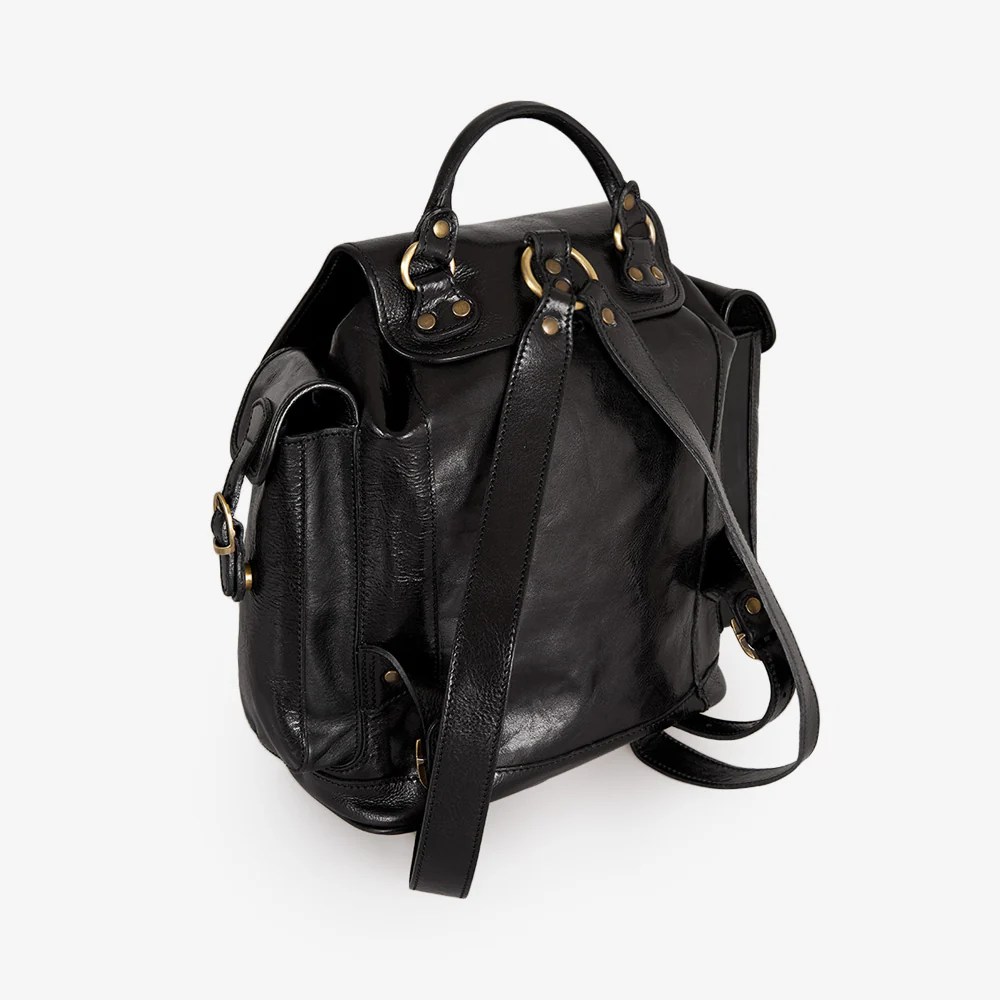 Zaino in Pelle Nera VIAVERDI Made in Italy - immagine 6