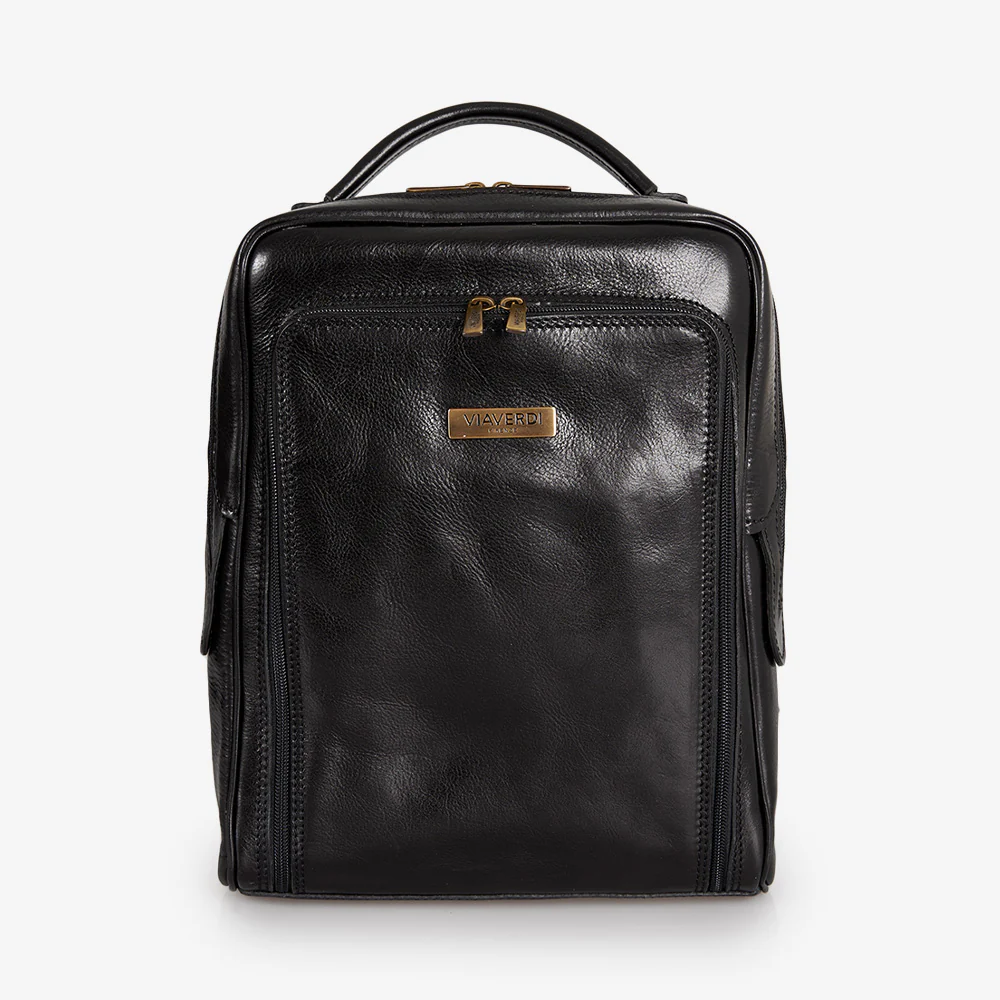 Zaino in Pelle Nera VIAVERDI Made in Italy - immagine 2