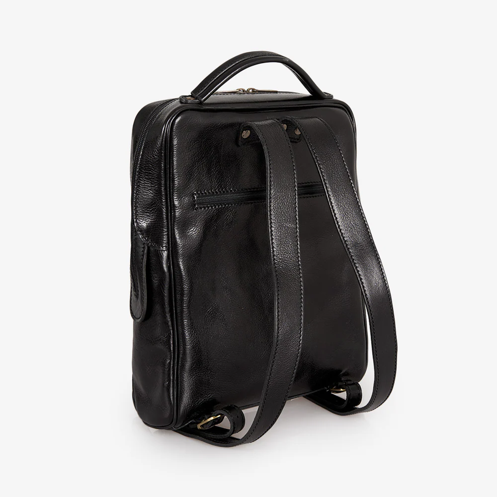 Zaino in Pelle Nera VIAVERDI Made in Italy - immagine 4