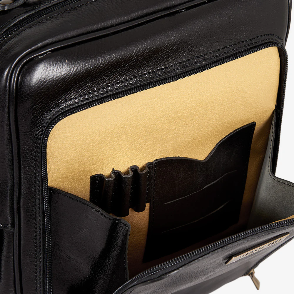 Zaino in Pelle Nera VIAVERDI Made in Italy - immagine 7