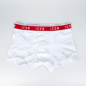 ICON Boxer Uomo Bianco Bordo Rosso 473004