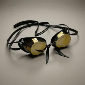 Occhialini Svedesi Mirror con silicone Soft Frame - Brown Specchio Gold