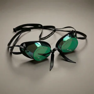 Occhialini Svedesi Mirror con silicone Soft Frame - Verde Specchio Silver