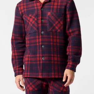 Camicia con Bottoni in Pile con Fantasia Check - Fantasia Quadro Cherry