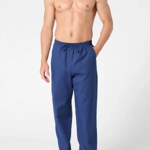Pantaloni Lunghi in Lino e Cotone - Blu