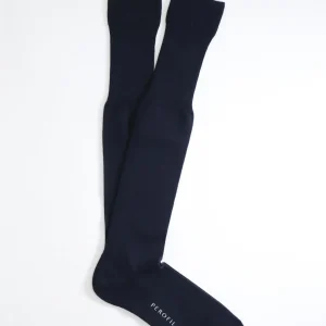 Calza Lunga in Cotone  e Cashmere - Blu