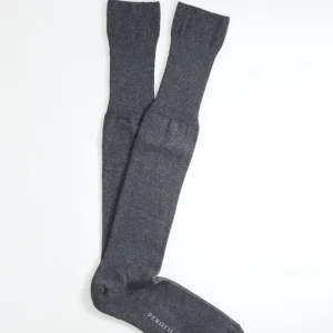 Calza Lunga in Cotone  e Cashmere - Grigio Melange