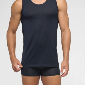 Canotta Spalla Larga in Filo di Scozia Active - Blu