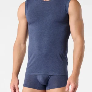 Canotta Smanicata in Modal elasticizzato X-Touch - Blu Melange