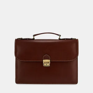 Cartella da Lavoro in Pelle Marrone VIAVERDI Made in Italy - Pc 15.6 pollici