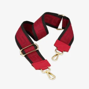 Tracolla VIAVERDI in Tessuto e Pelle Rossa Made in Italy