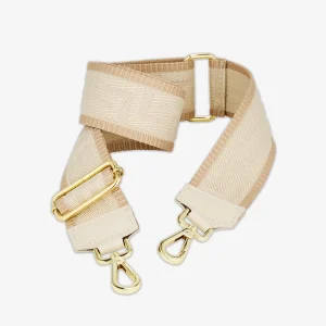 Tracolla VIAVERDI in Tessuto e Pelle Avorio Made in Italy