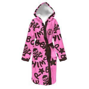 Accappatoio Bimbo - 24AC Rosa Logo Cioccolato