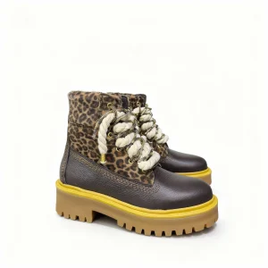 Jammers London Platform Stone Street Dark Brown Leopard Corda e Brillantini