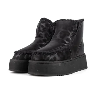 ICON Stivale Platform Pelliccia Nero Animalier IC05266SD