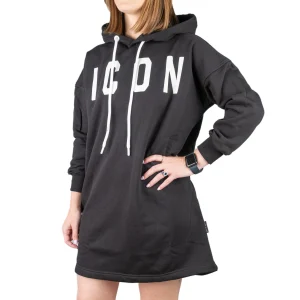 ICON Vestito Cappuccio Nero ICDF2W6F008