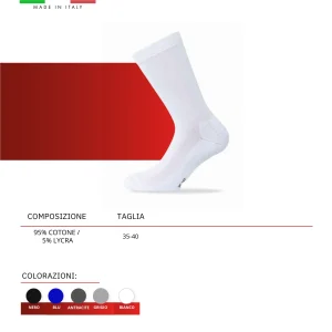 1168/PA ATHLETIC-CALZA MEDIA ALTEZZA CON SOLETTA IN SPUGNA (CON SCRITTA)