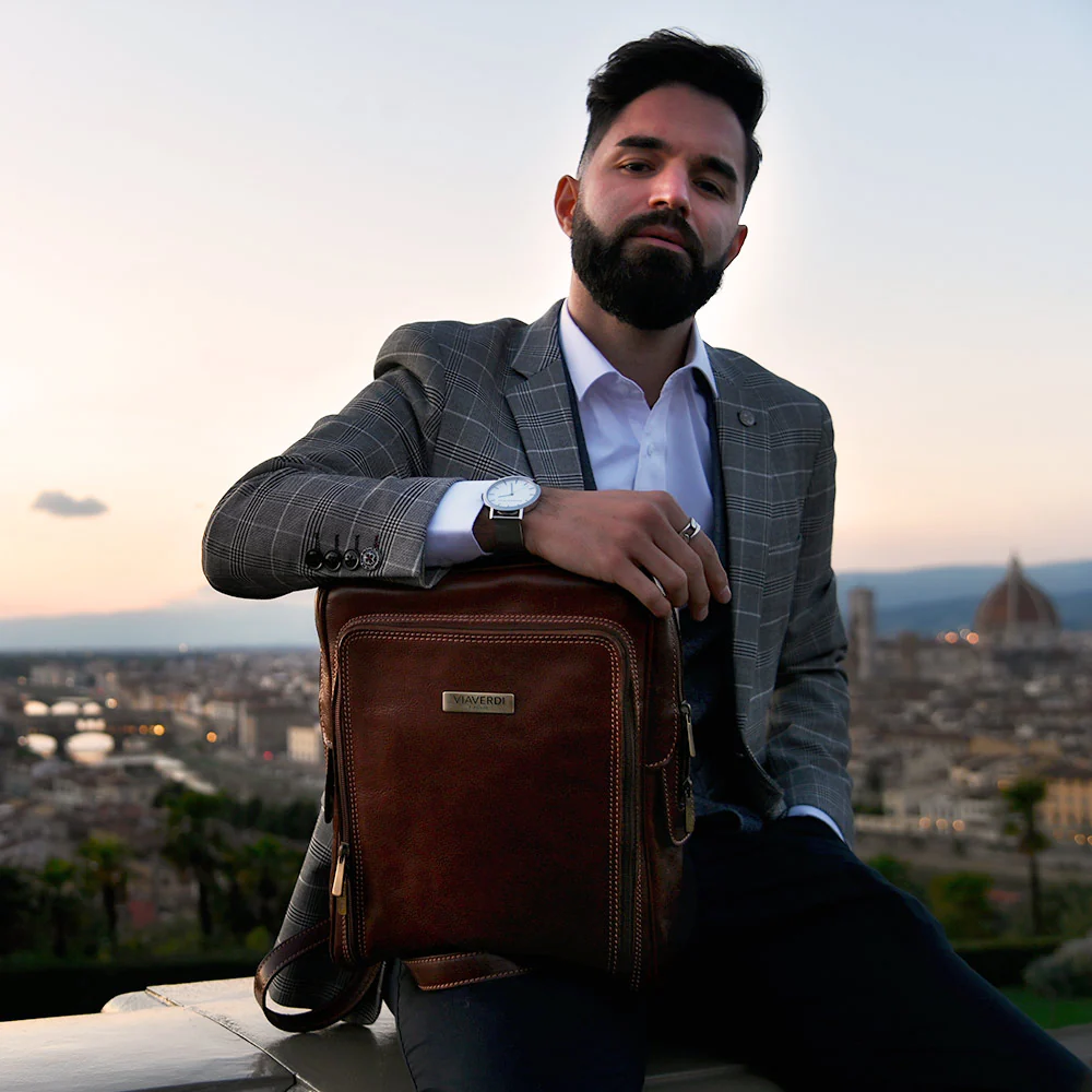 Zaino in Pelle Nera VIAVERDI Made in Italy - immagine 8