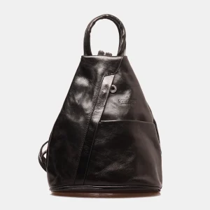 Zaino Donna VIAVERDI in Pelle Nera Made in Italy linea Firenze